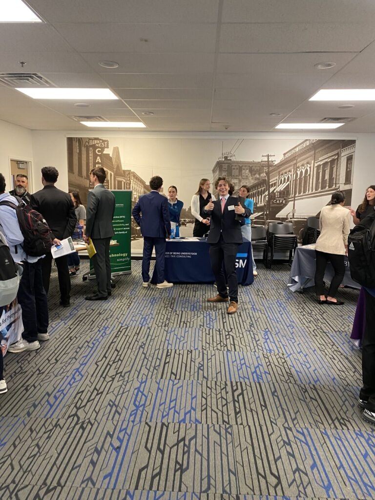 Tippie Tech's table at the career fair.