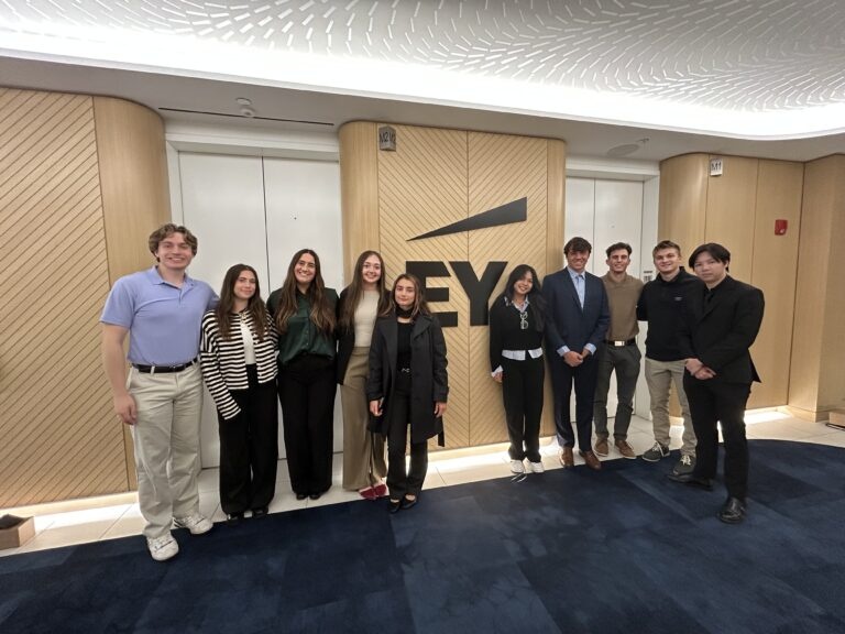 Group photo in front of elevators.